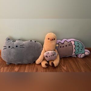 Pusheen cat stuffies mermaid + sloth + original Pusheen plush stuffed animal lot